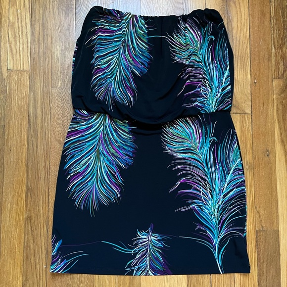 Strapless Feather Patterned Dress - Picture 1 of 1